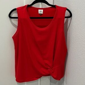 CAbi Red Twist-Front Sleeveless Tank